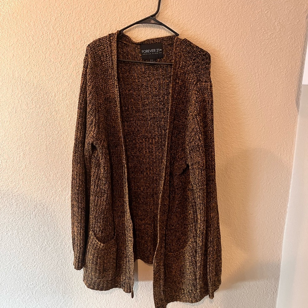 Forever 21 Brown Knit Cardigan Sweater